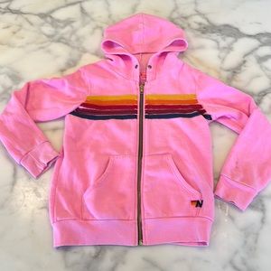 Hot pink Aviator Nation girls zip up, size 8